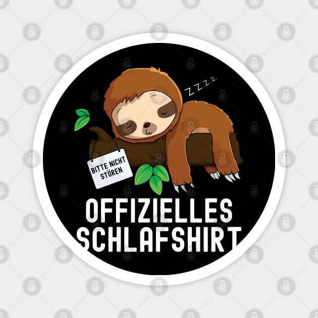 Geschenkidee Geburtstag Langschläfer Morgenmuffel , Kurzarm, Offizielles Schlafshirt Faultier Nachthemd Pyjama Geschenk Magnet by starryskin